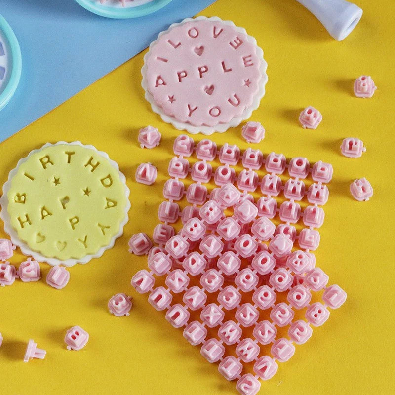Afralia™ Cookie Stamps Letters Number Mold Set for Baking Decoration, Kitchen Tools
