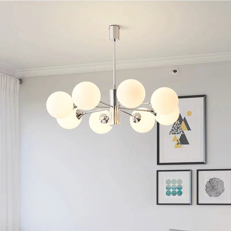 Afralia™ Glass Ball LED Ceiling Chandelier for Modern Living Room and Bedroom