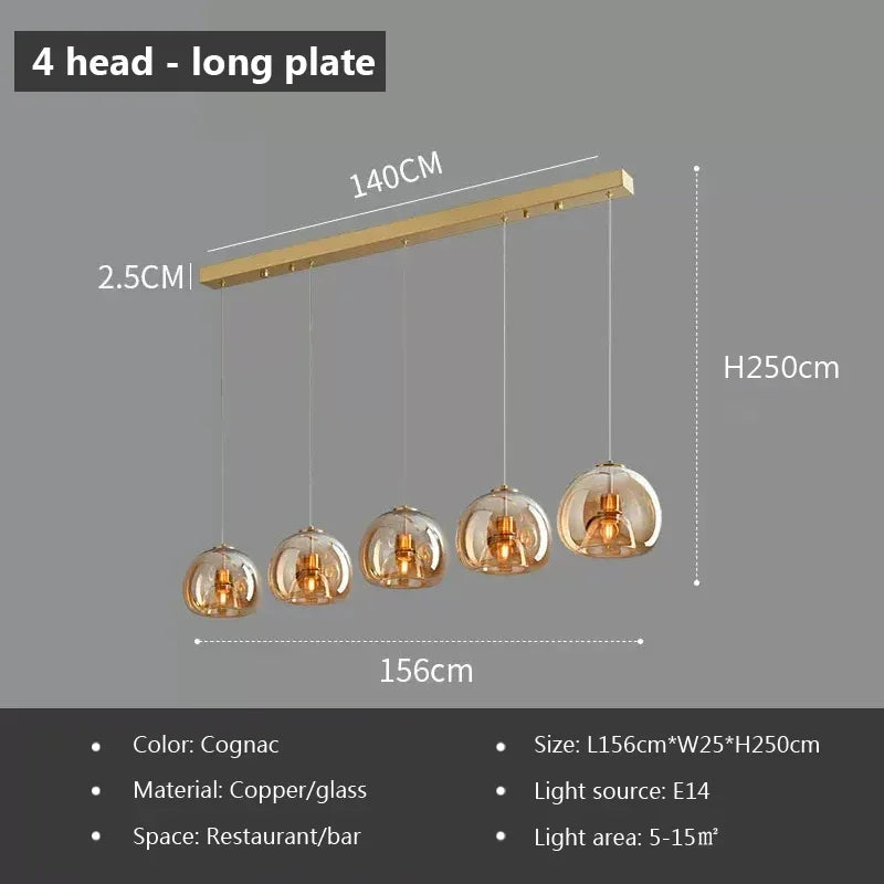 Afralia™ LED Glass Pendant Light: Modern Nordic Luxury Hanging Lamp Fixture