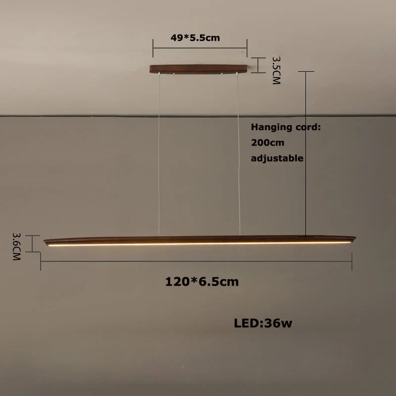 Afralia™ White Pine Black Walnut Wood LED Pendant Light Chandelier for Dinning Room