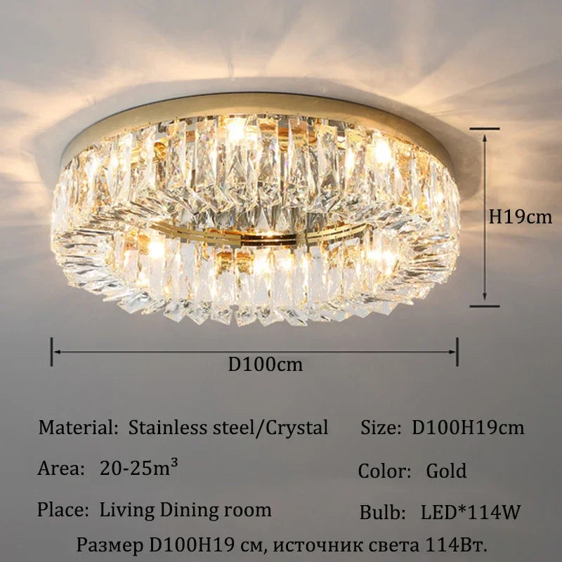 Afralia™ Crystal LED Ceiling Lights: Luxury Home Lighting for Living & Dining Room, Bedroom Decor