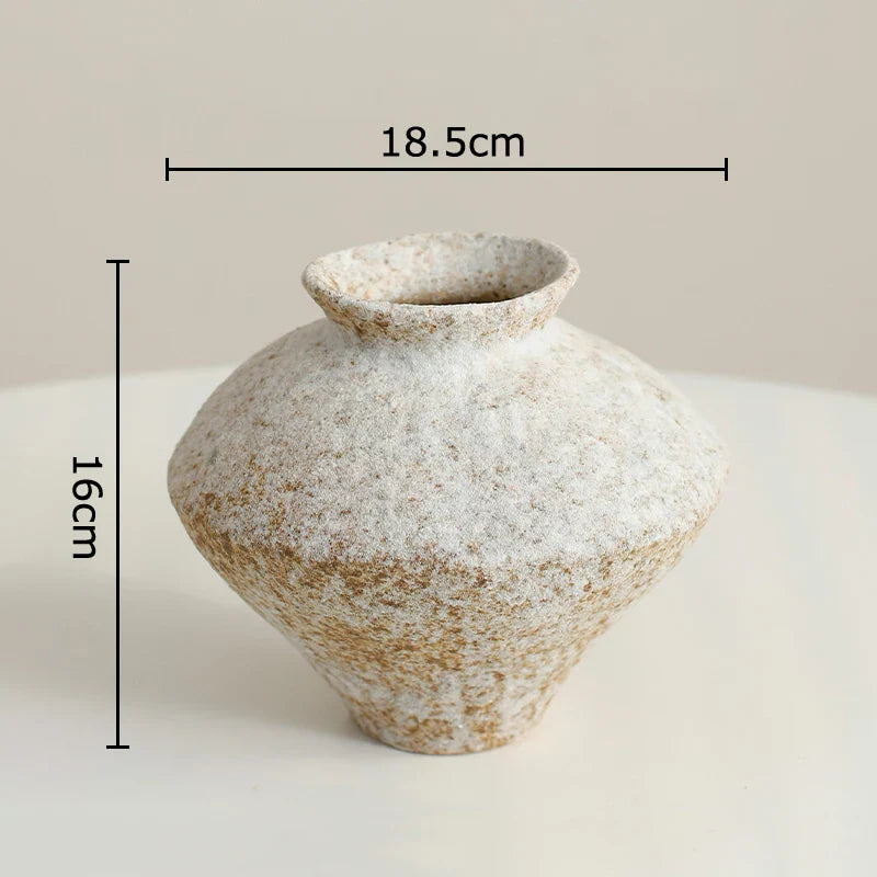 Afralia™ Ceramic Vase: Wabi-sabi Style, Retro Floral Arrangement, Room Decor