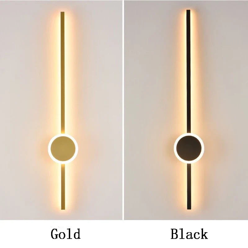 Afralia™ Nordic Black Gold LED Wall Sconce for TV Background and Bedroom