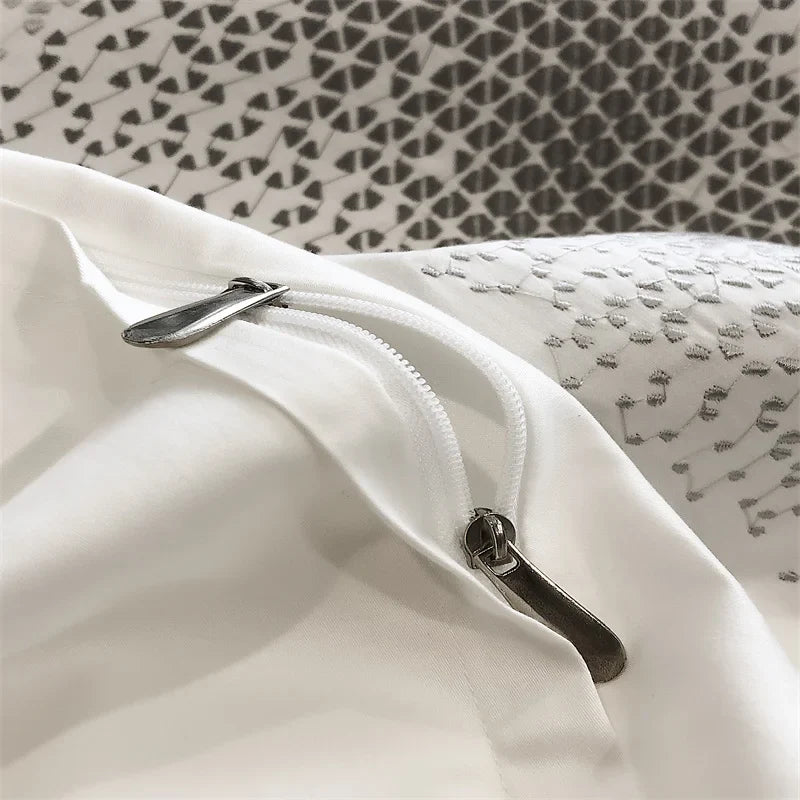 Afralia™ Luxury Embroidery 1000TC Egyptian Cotton Bedding Set for King/Queen Bed Sizes