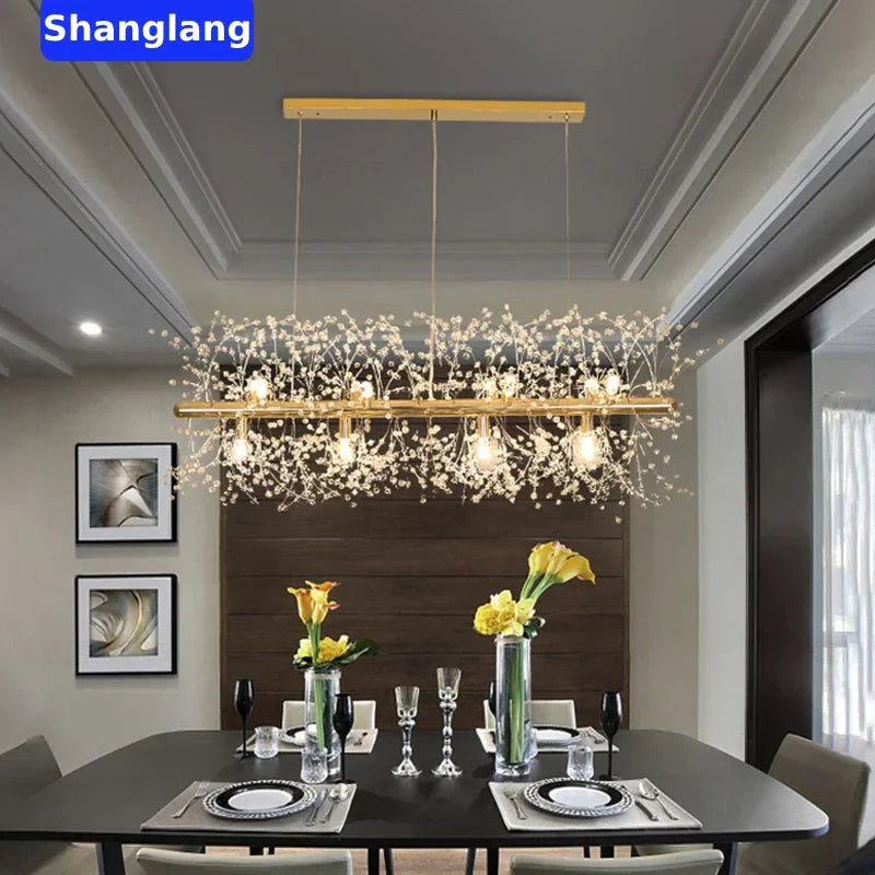 Afralia™ Crystal Snowflake Chandelier: Modern Nordic Style Luxury Light for Living Room Decor