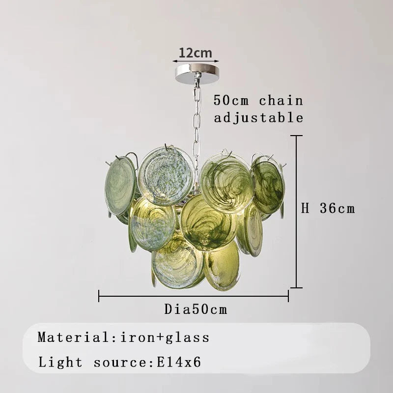 Afralia™ Pink Glass Italian Style Ceiling Chandelier for Home Decor