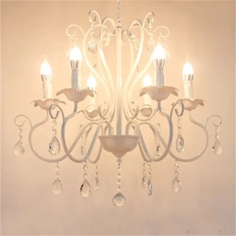 Afralia™ Black White Metal Chandelier with Crystal Pendants for Elegant Home Lighting