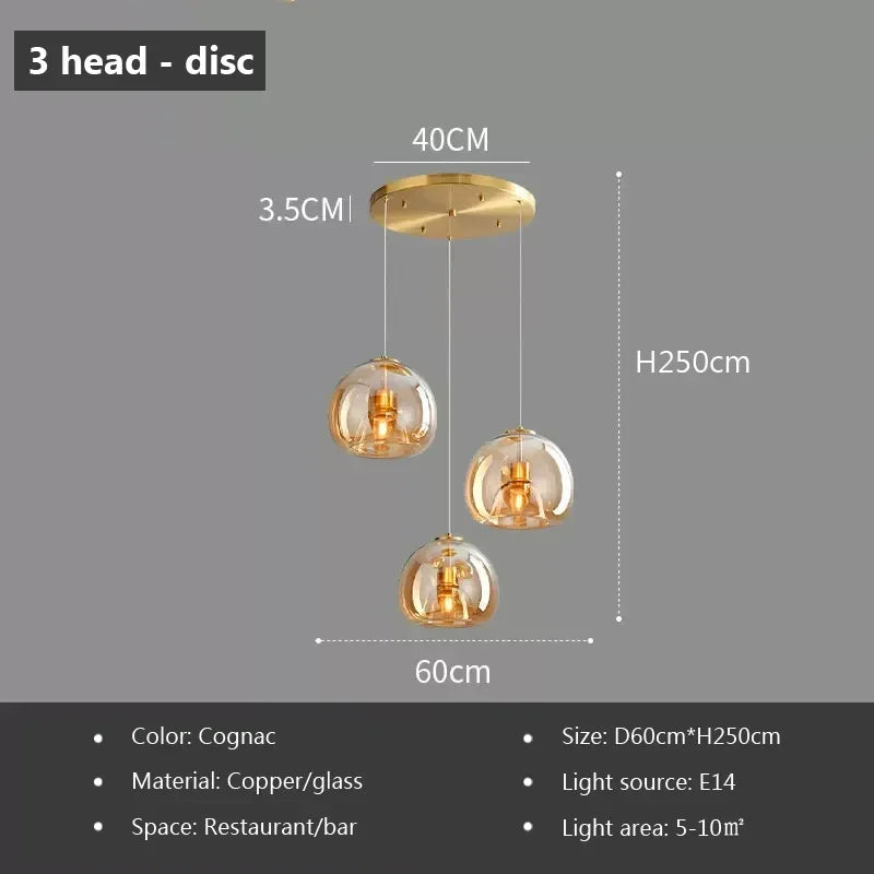 Afralia™ LED Glass Pendant Light: Modern Nordic Luxury Hanging Lamp Fixture