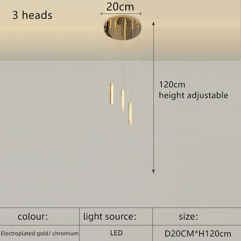 Afralia™ Crystal Spiral Chandelier - Silver/Gold Luxury Lighting for Living Room, Kitchen, & Restaurant