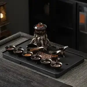 Afralia Dragon Teapot & Magnetic Rotating Tea Set, Chinese Kung Fu Teaware