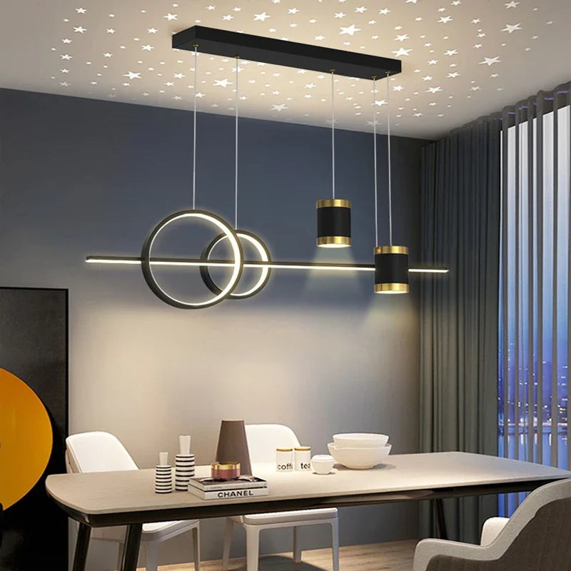 Afralia™ Starry LED Pendant Light for Luxury Dining Room, Kitchen, Bar Chandeliers