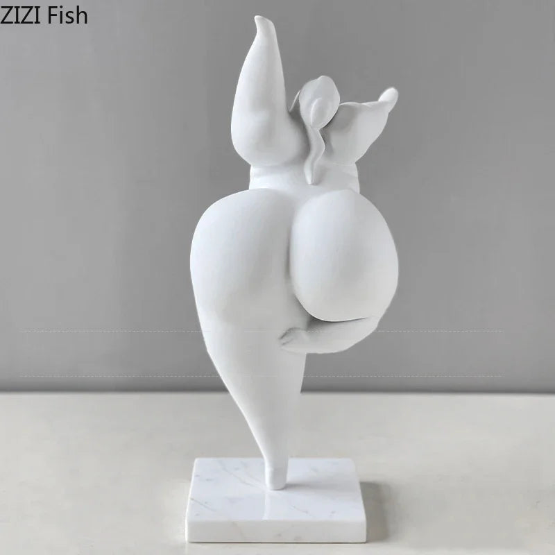 Afralia™ Fat Girl Dancer Resin Sculpture for Room Aesthetics and Desk Decoration