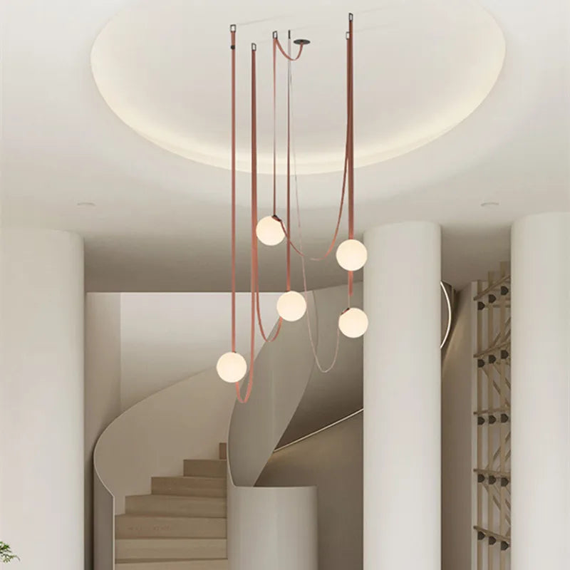 Afralia™ Glass Ball Pendant Light for Living Room Dining Stair Lighting