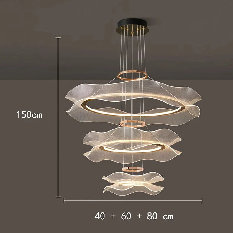 Afralia™ Round Modern LED Ceiling Chandelier for Living Room and Dining Room