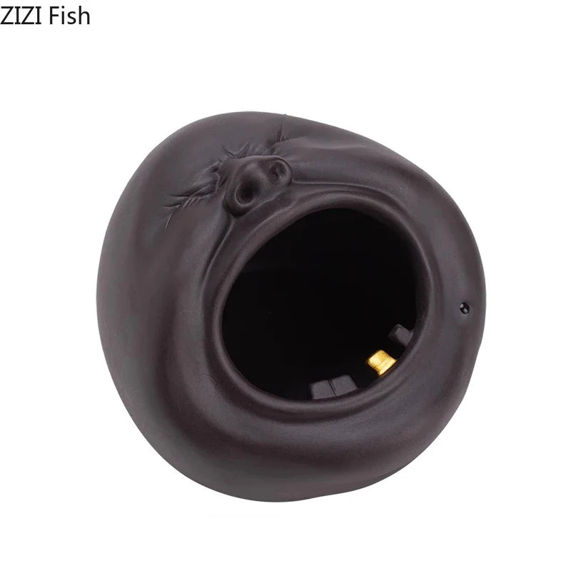 Afralia™ Yawning Figures Ashtray: Creative Purple Clay Smoking Accessory for Weed