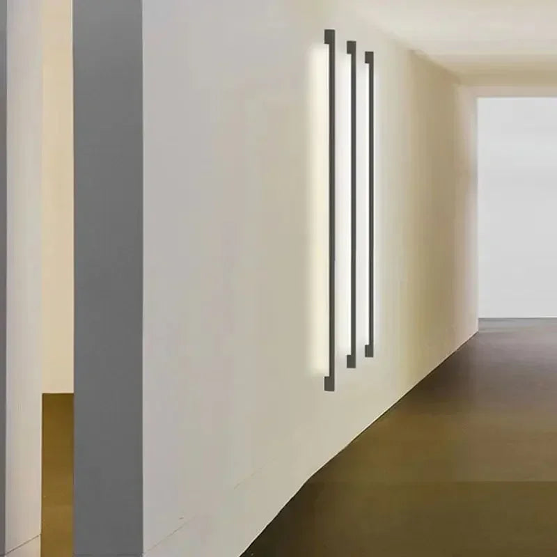 Afralia™ Nordic LED Wall Lamp for Indoor Living Room Bedroom - Long Minimalist Design