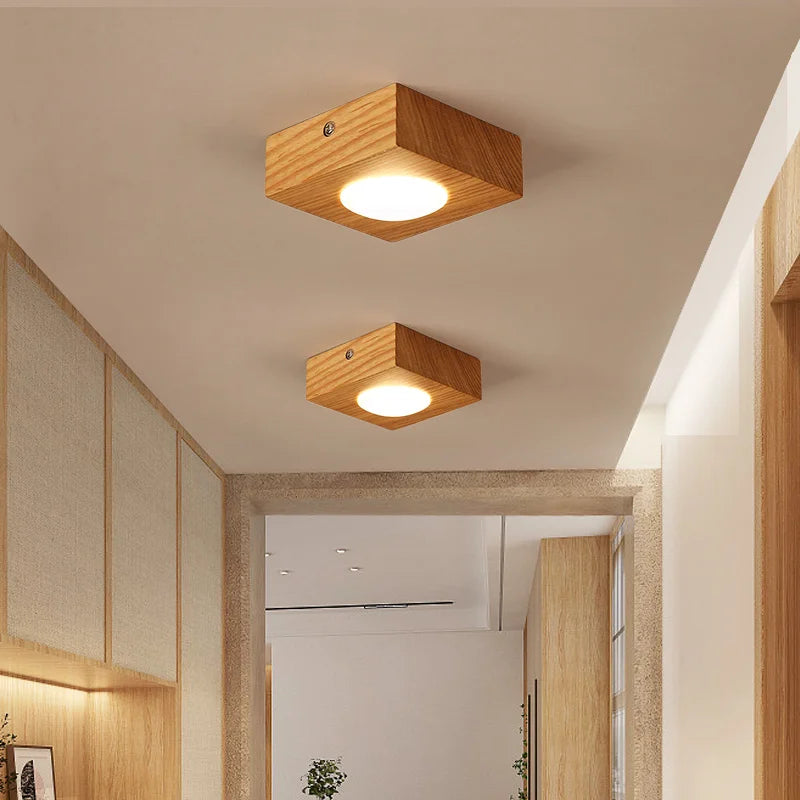 Afralia™ Nordic Wooden Ceiling Lamps - Acrylic LED Lighting for Home Decor