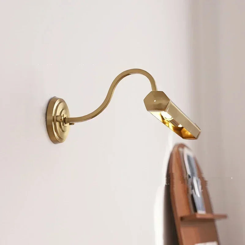 Afralia™ Gold Mirror Headlight Wall Light - Modern Bedroom Reading Lamp Art Deco