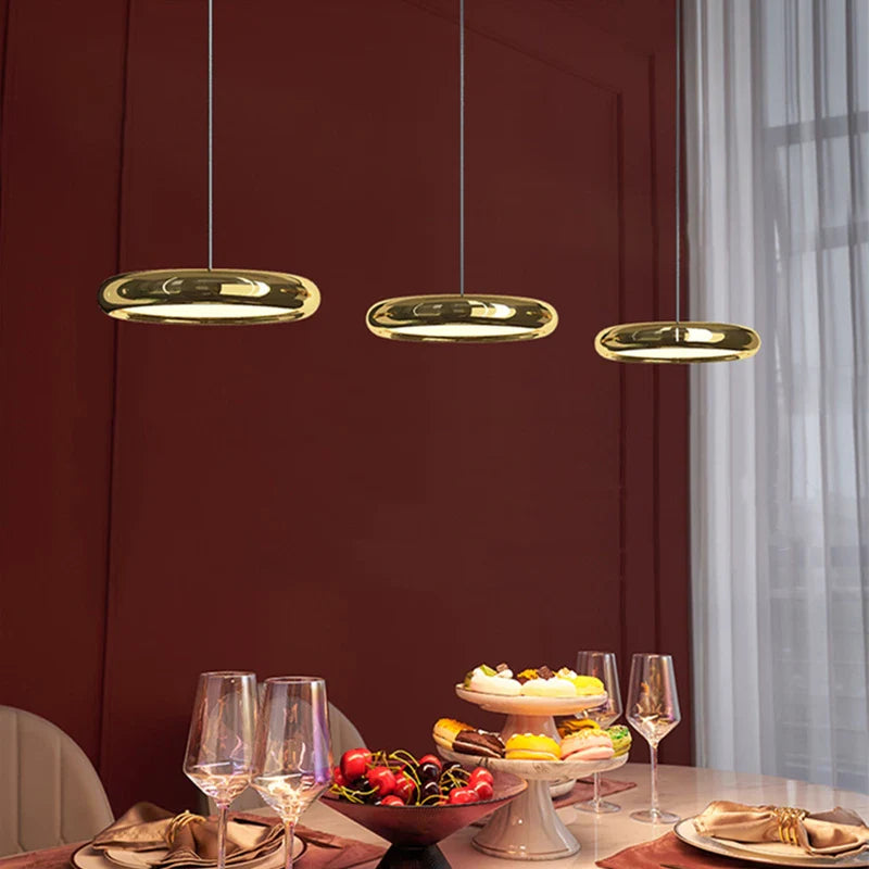 Afralia™ Circular Dining Pendant Chandelier LED Light for Kitchen, Living Room & Bedroom