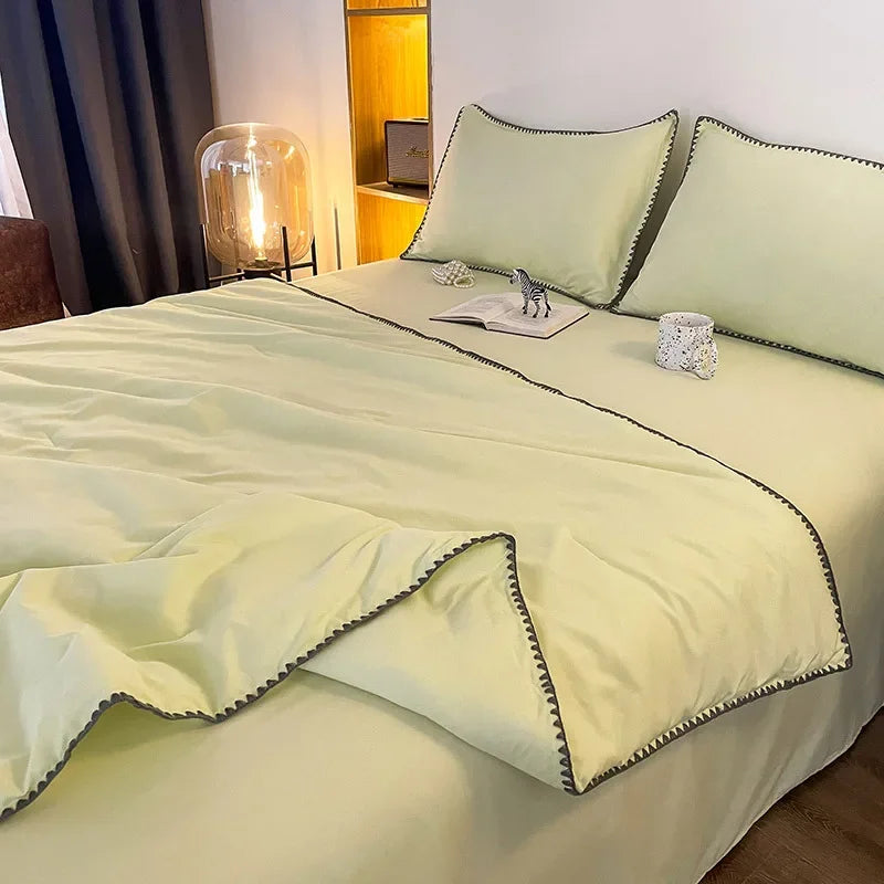 Afralia™ Embroidery Cooling Comforter, Queen Size, Soft & Breathable for Spring Summer