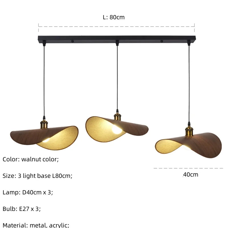 Afralia™ Retro Hat LED Pendant Light: Nordic Minimalist E27 Dining Room Hanging Lamp