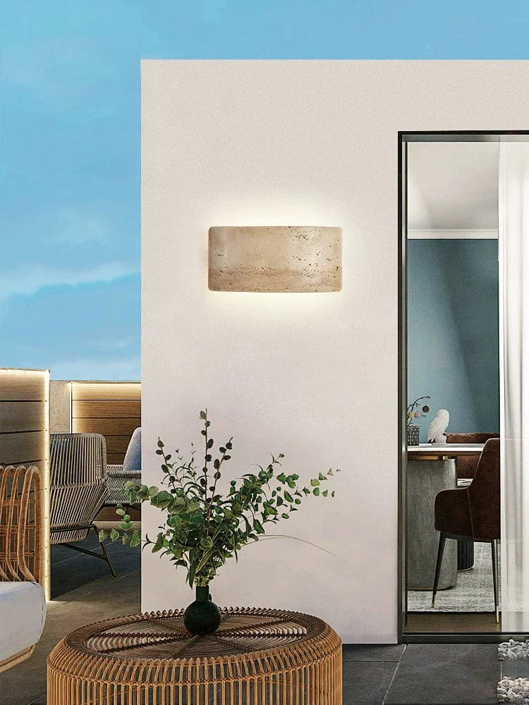 Afralia™ Stone Outdoor Wall Lamp: Waterproof IP65, Retro Style Cream Light Fixture