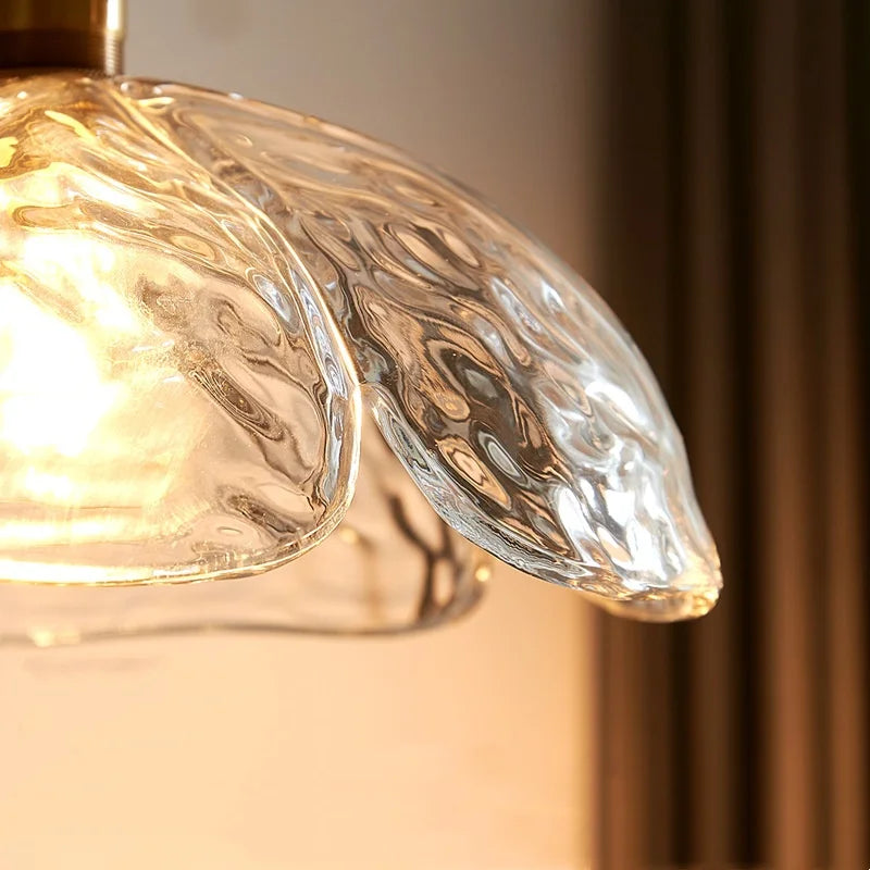 Afralia™ Clear Glass Pendant Lamp Japanese Style LED Hanging Lights