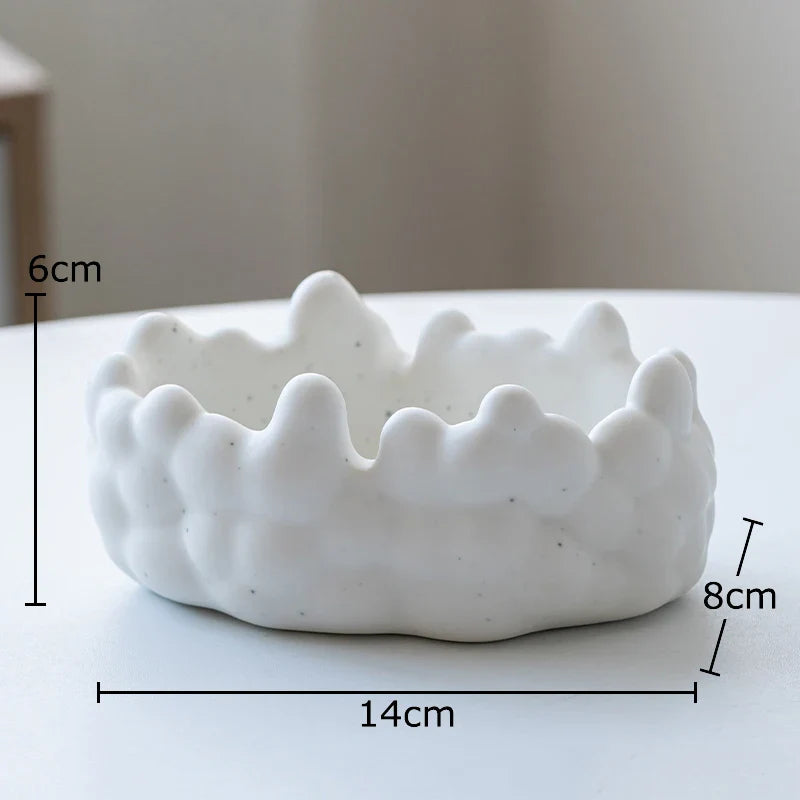 "Afralia™ Ceramic Bubble Clouds Ashtray for Home & Office Smoking Accessories"
