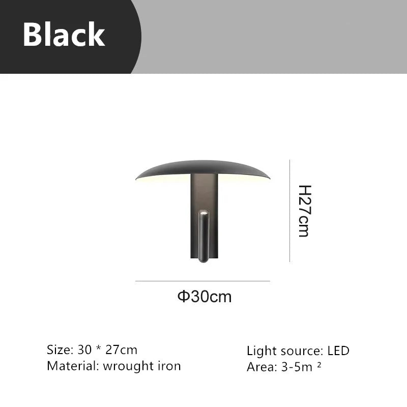 Afralia™ Mushroom Umbrella Wall Lamp: Nordic Minimalist Bedroom Living Room LED Light
