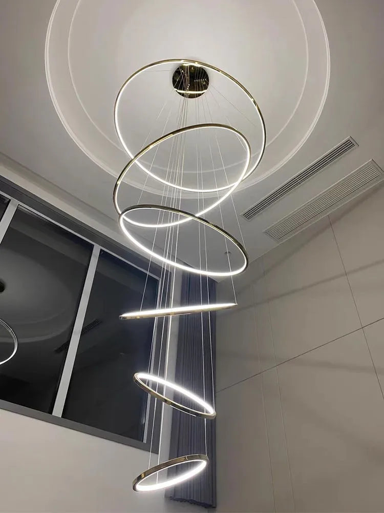 Afralia™ Stainless Steel Ring Pendant Light Modern Minimalist Chandelier