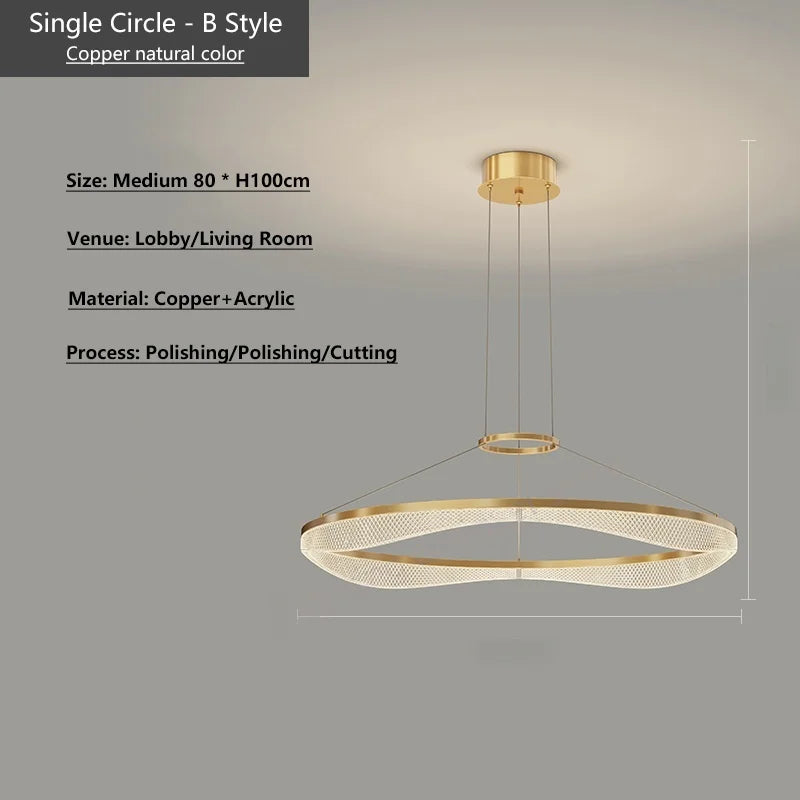 Afralia™ Acrylic Living Room Chandelier Pendant Lamp Fixture LED Lighting