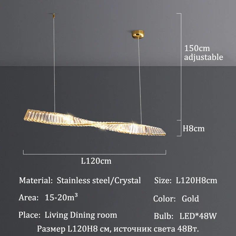 Afralia™ Crystal Chandelier LED Strip for Home Dining Room Decoration