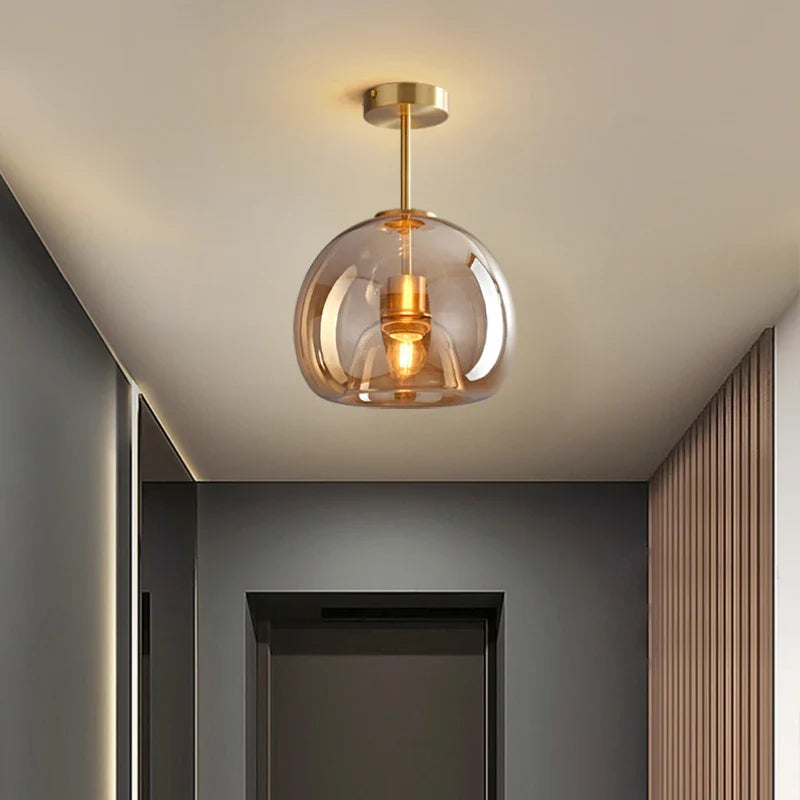 Afralia™ Nordic Grey Glass Chandelier Ceiling Lamp