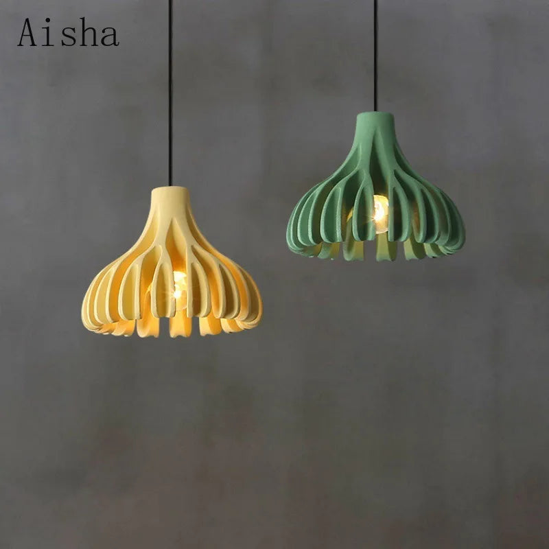 Afralia™ Nordic Coral Resin Pendant Light Chandelier E27 for Bedroom Living Room Decor