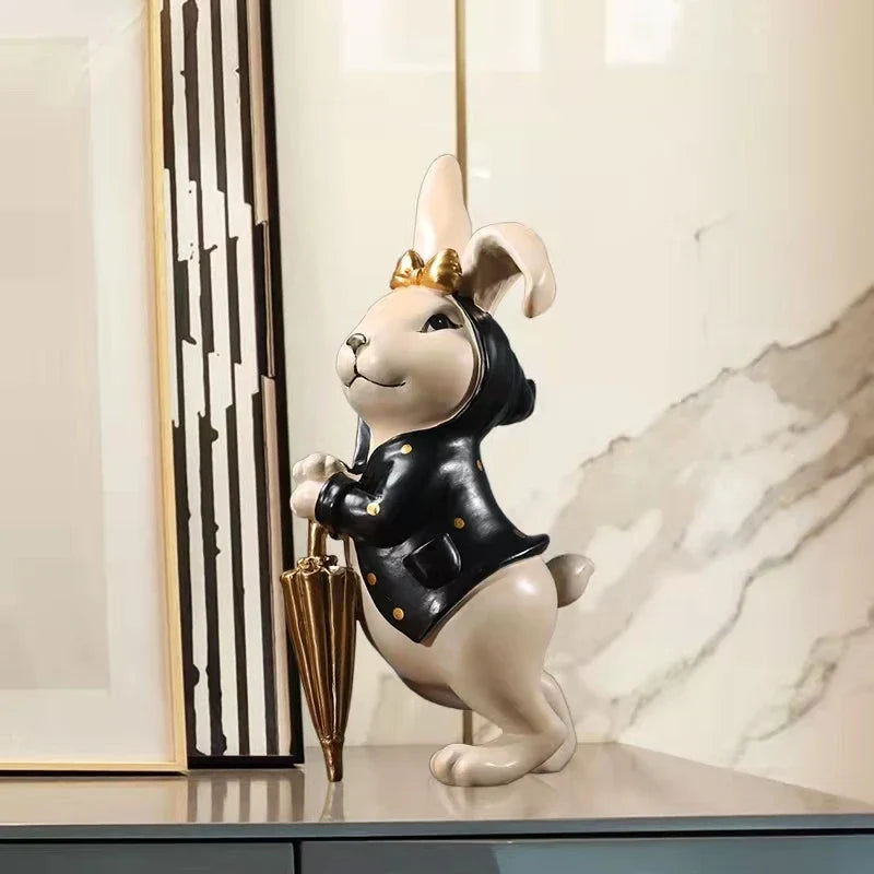 Afralia™ Nordic Rabbit Sculpture: Elegant Home Office Desk Decoration & Wedding Gift