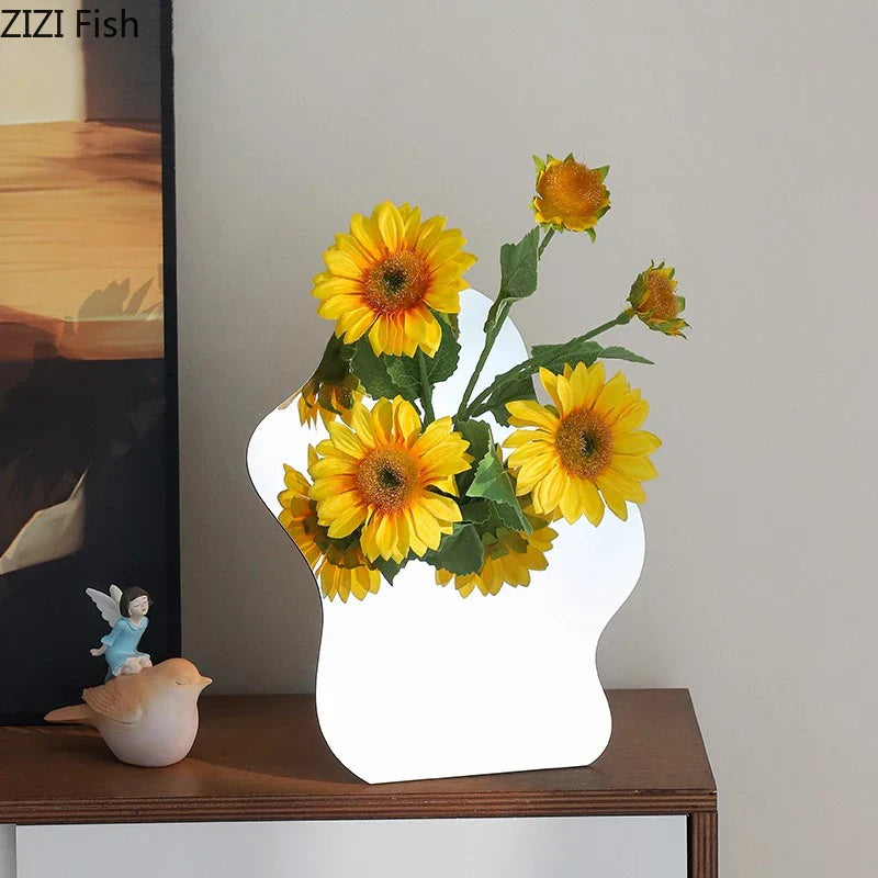 Afralia™ Modern Acrylic Mirror Vase for Floral Arrangement and Home Decor