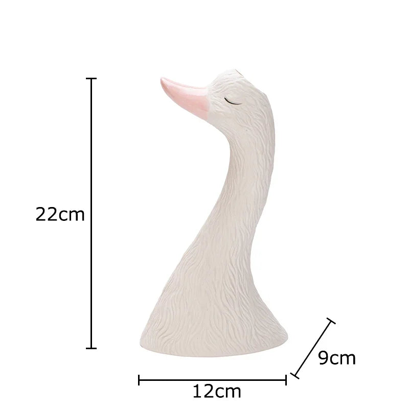 Afralia™ Swan Ceramic Vase: Elegant Desk Decor, Floral Arrangement, Room Aesthetic
