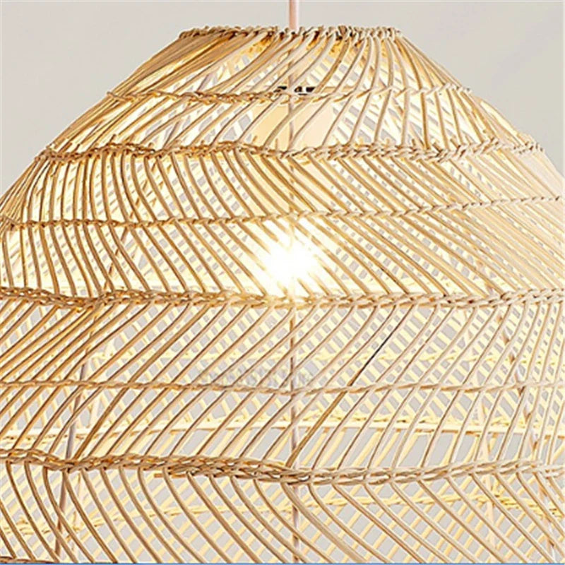 Afralia™ Rattan Pendant Lights: Modern Chinese Style LED Hanging Lamps for Home Deco