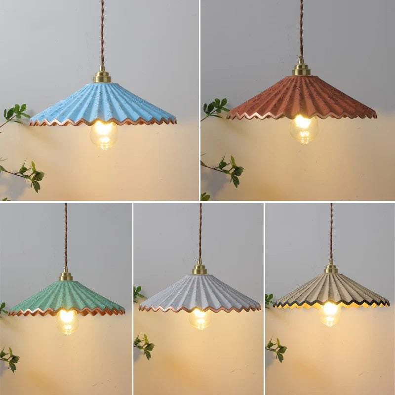Afralia™ Ceramic LED Pendant Lights: Japanese Style, Copper Socket, Industrial Vintage Hanging Lamp