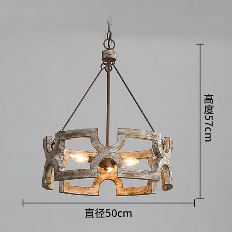 Afralia™ Rural Wood Chandelier Light for Home, Restaurant, Shop & More