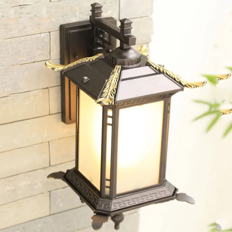 Afralia™ Outdoor Waterproof Chinese Style Wall Lamp for Courtyard, Balcony, Garden, Walkway