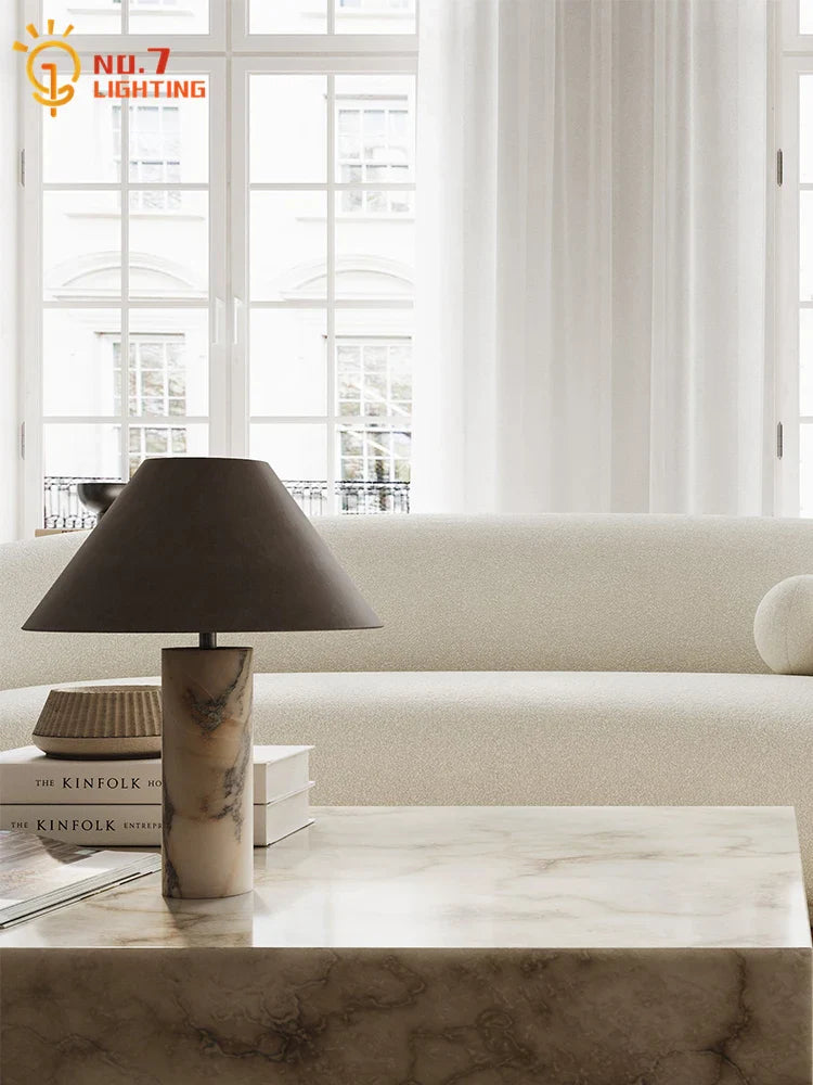 Afralia™ Marble Stone Table Lamp LED E27 Minimalist Modern Desk Light