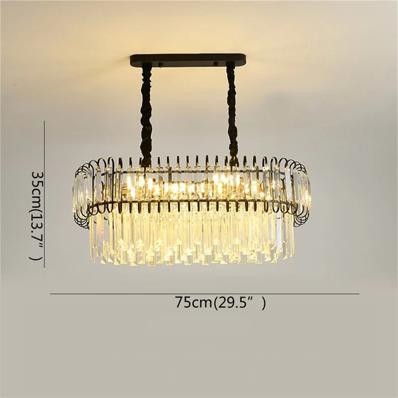 Afralia™ Light Luxury Crystal Chandelier for Dining, Living, & Bedroom - Modern, Simple Design