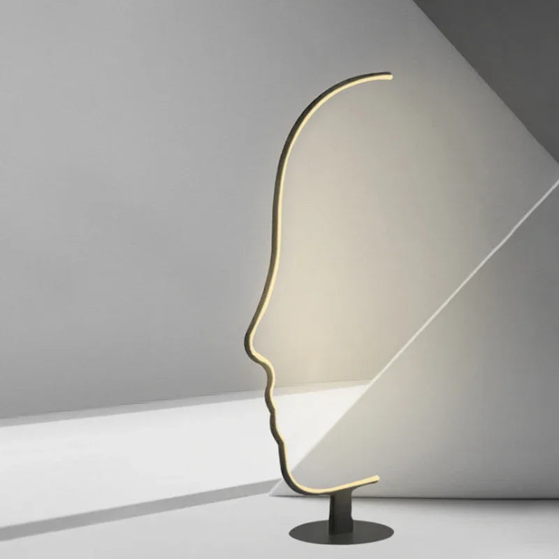 Afralia™ Minimalist Human Face Design LED Floor Lamp for Home Bedroom Living Room Lighting