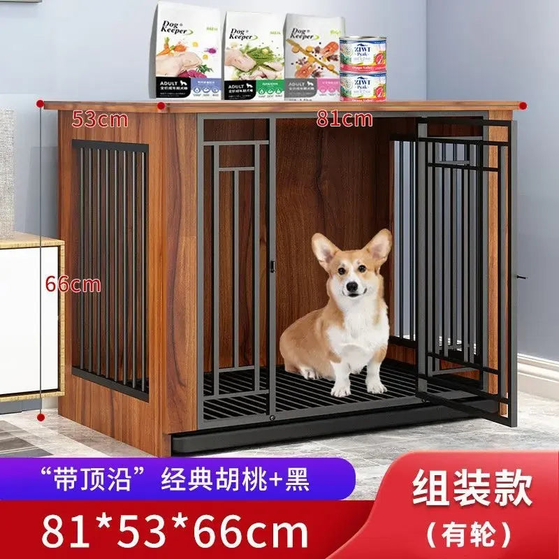 Afralia™ Large Wood Dog Cage House | Indoor Solid Wooden for Big Dogs