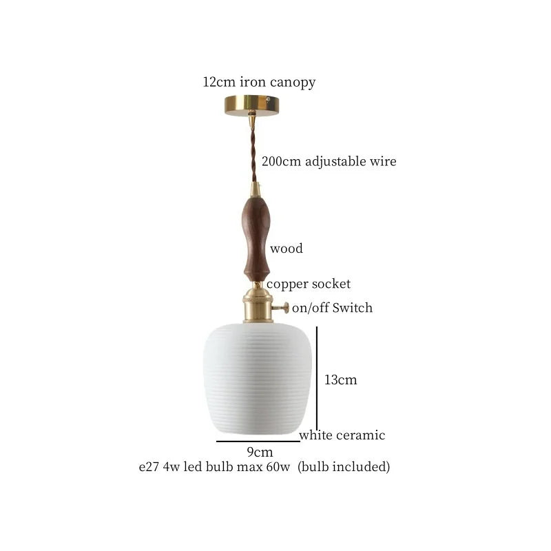 Afralia™ Ceramic LED Hanging Pendant Light - Modern Nordic Design for Home Decor