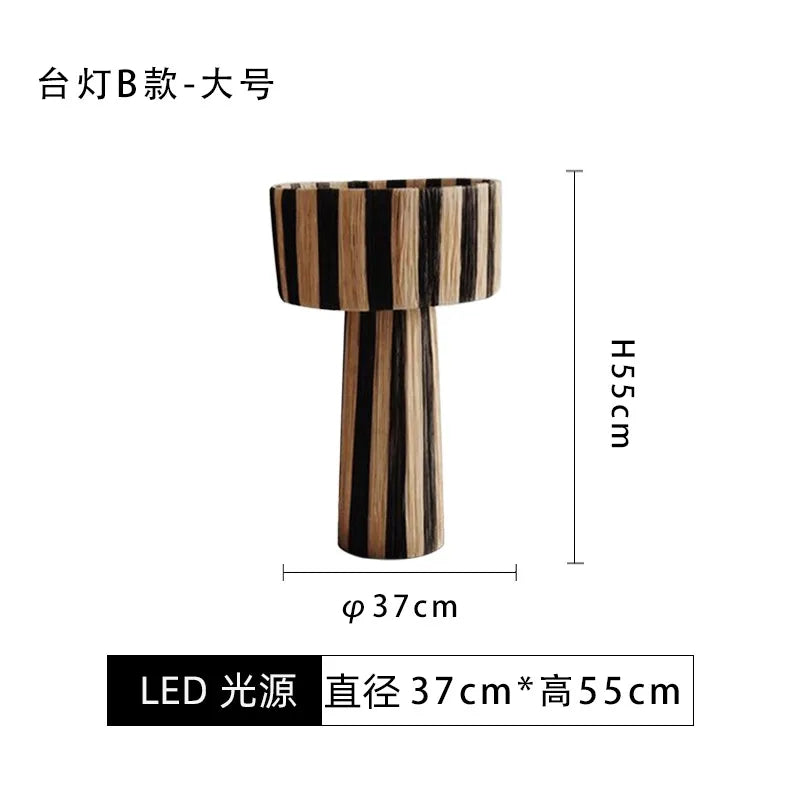 Afralia™ Wabi-Sabi Rattan LED Floor Lamp for Bedroom Living Room Studio