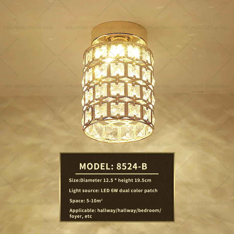 Afralia™ Elegant Crystal Ceiling Light for Entryway, Stairs, and Hallway