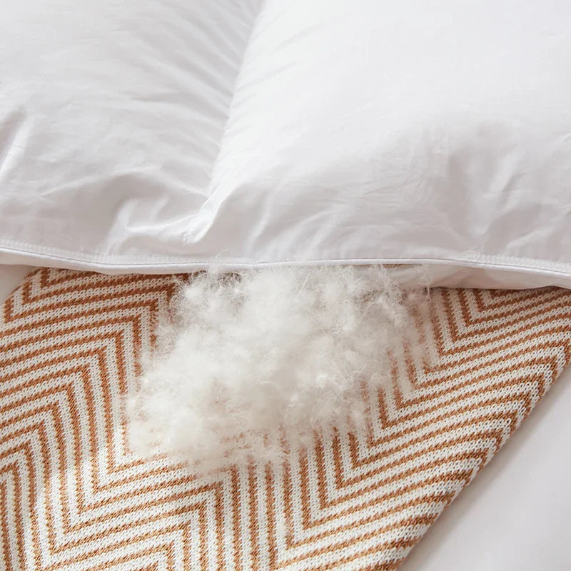 Afralia™ Luxe Cotton Cover White Goose Down Comforter, 5 Star Hotel Bedspread
