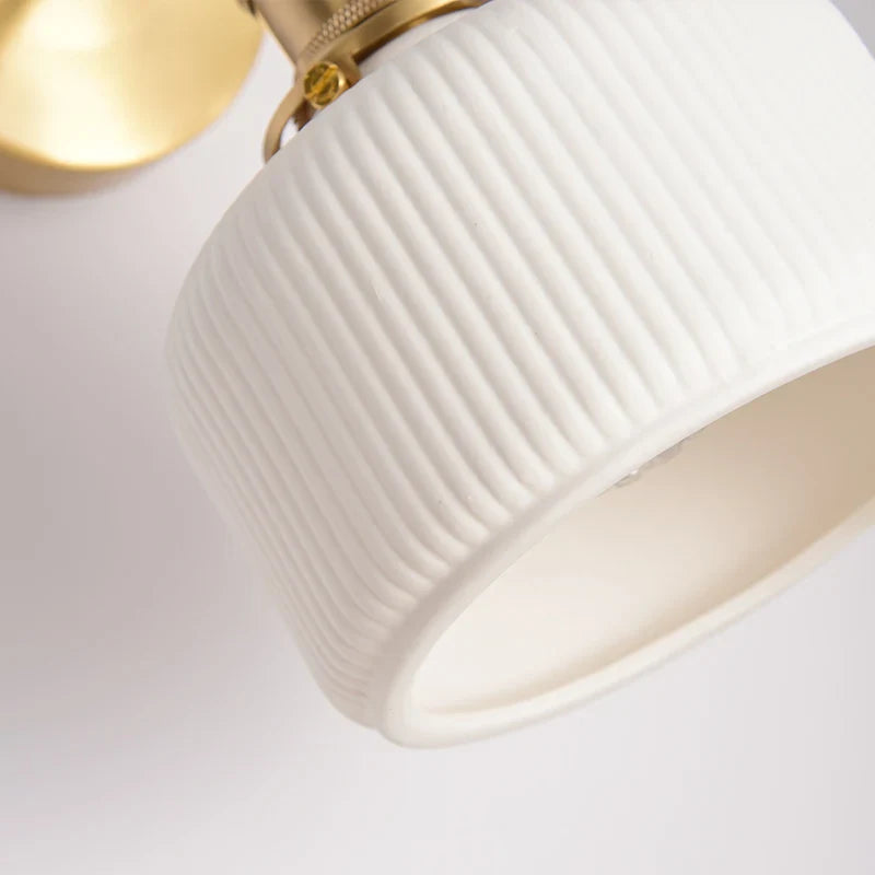 Afralia™ White Ceramic LED Wall Lights for Home Lighting in Bedroom, Living Room, Bathroom